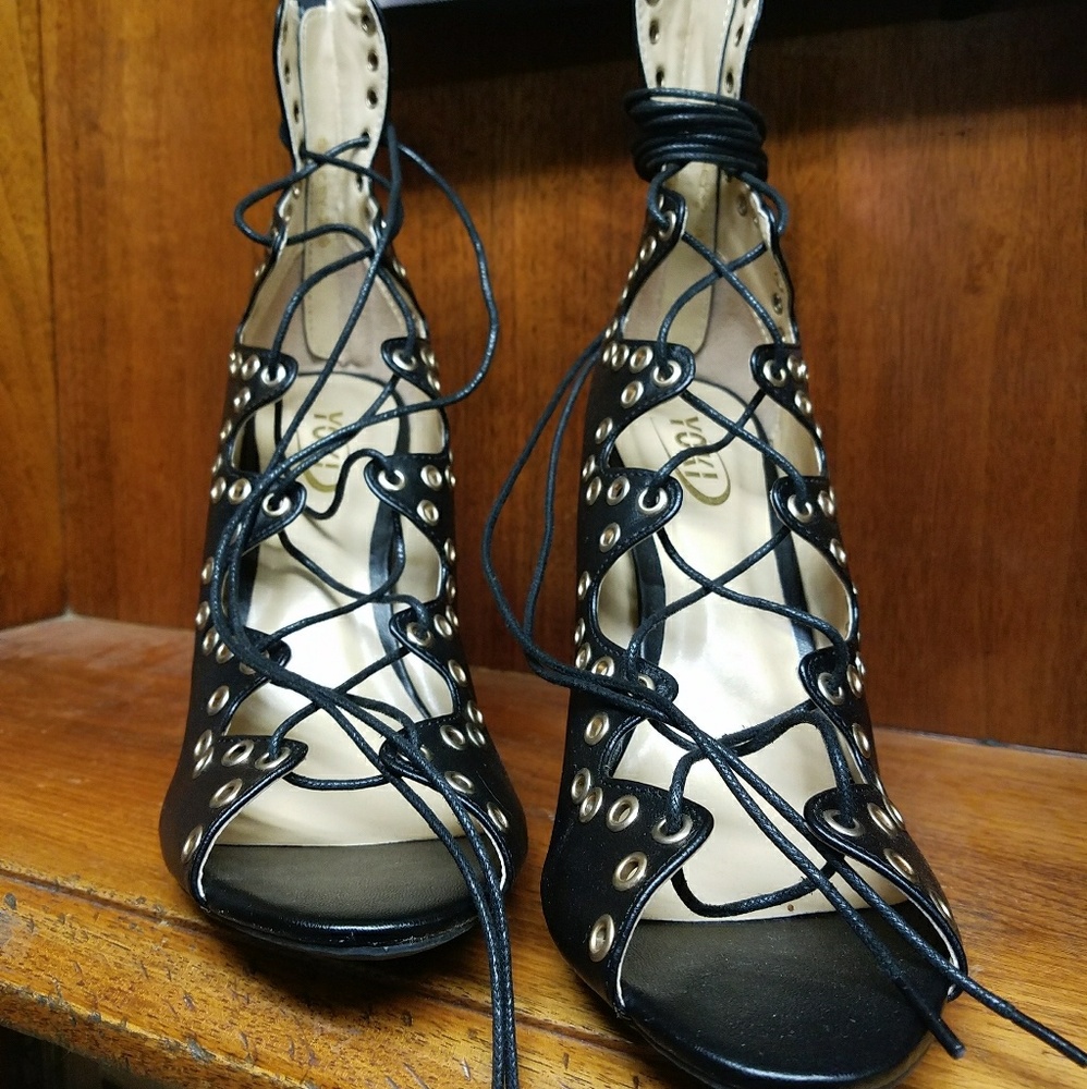 Yoki lace up heels